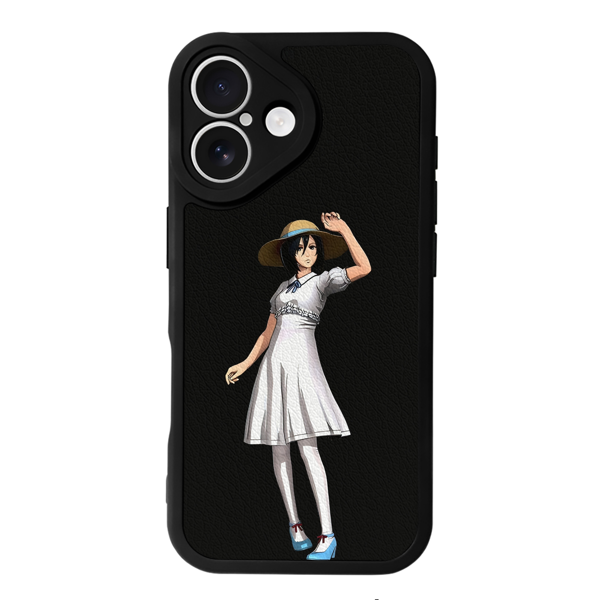 （画像用） 進撃の巨人 ミカサ·アッカーマン Attack on Titan Mikasa Ackerman 【iPhone 16シリーズ対応】シリコンスマホケース（レザー調） 材質：シリコン